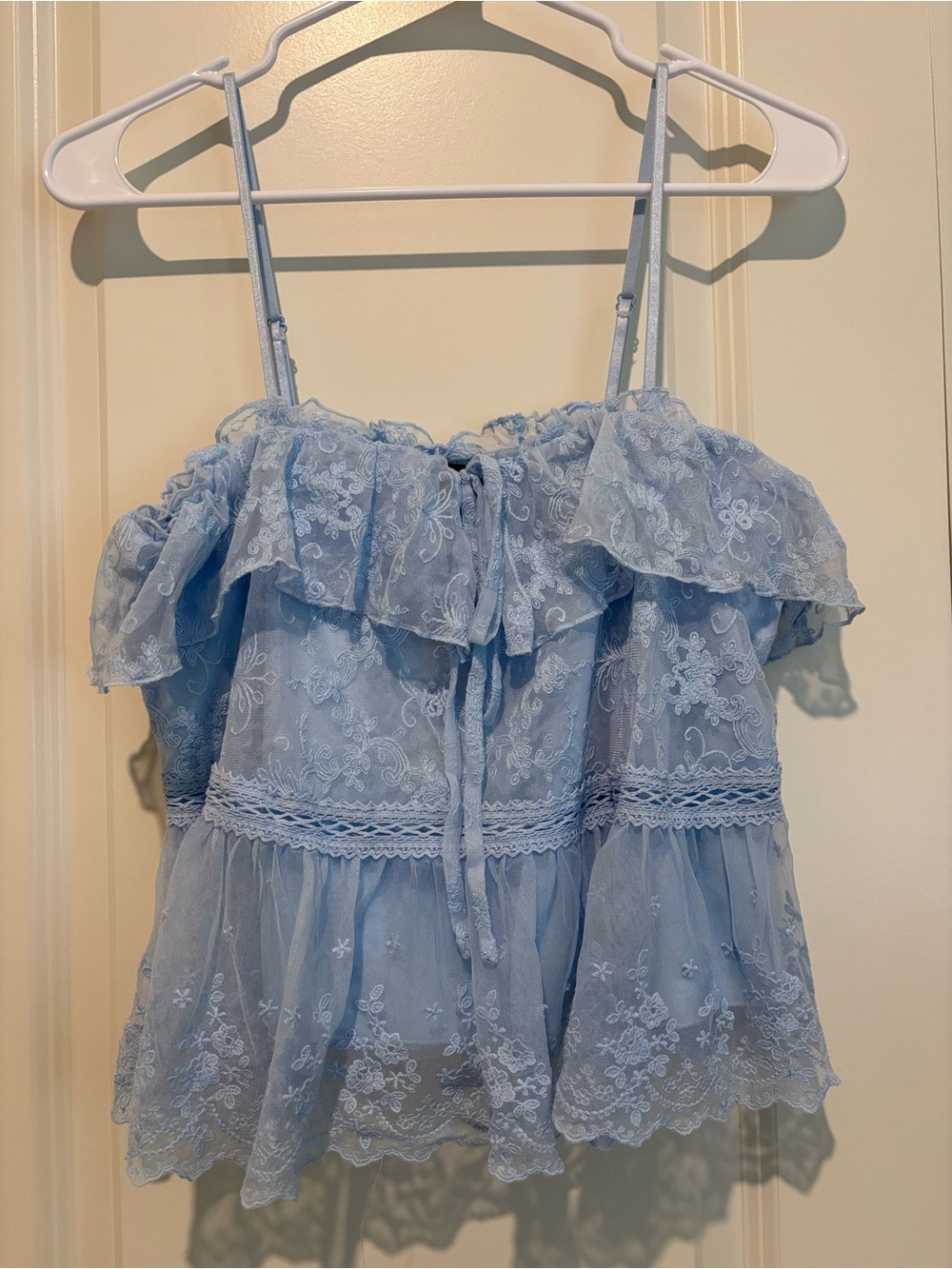 wild fable Light Blue Lace Ruffle Camisole